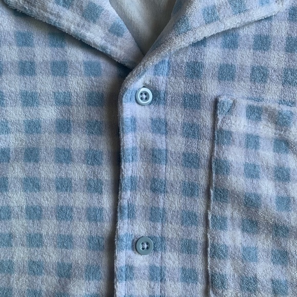 ASOS Blue & White Checkered Button Down Top / Tee | Women M - Picture 3 of 5